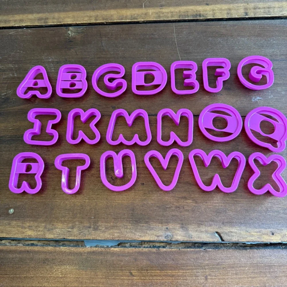 Cookie Cutters Lot of 53 Alphabet Shapes Holiday‎ Baking Supplies Plastic Crafts